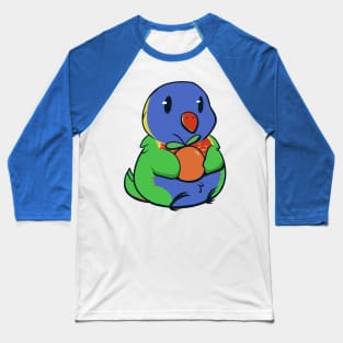 Cute Rainbow Lorikeet Snacking on Fresh Apple Baseball T-Shirt